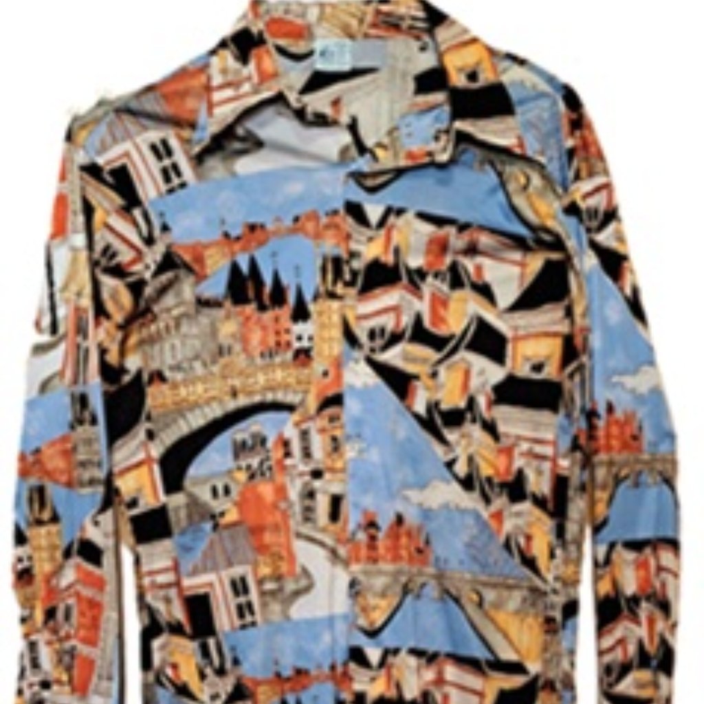 Mens Slinky Vintage 70s Picture Shirt M/L